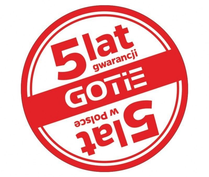 5 lat gwarancji na produkty marki Gotie