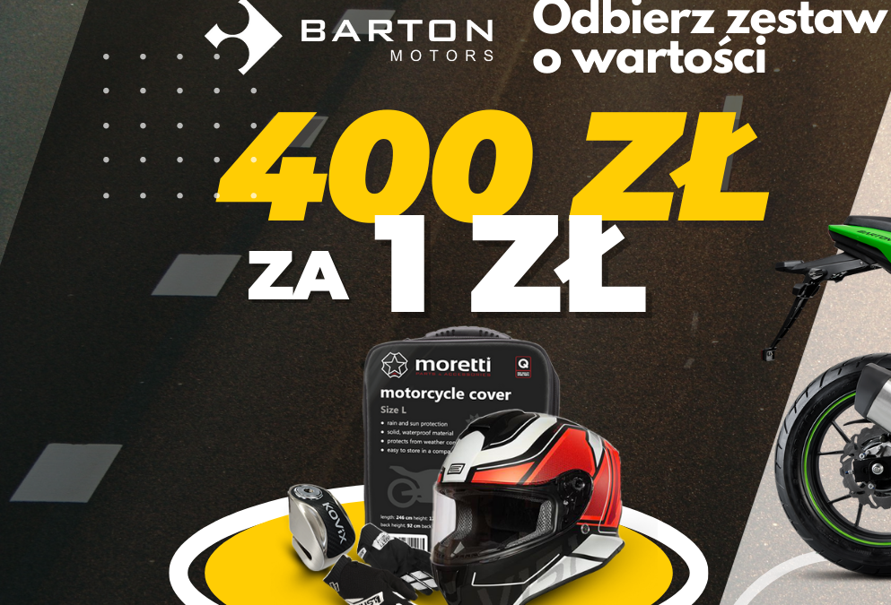 Przy zakupie motocykla Barton Motors dorzuca 400 zł na akcesoria! 